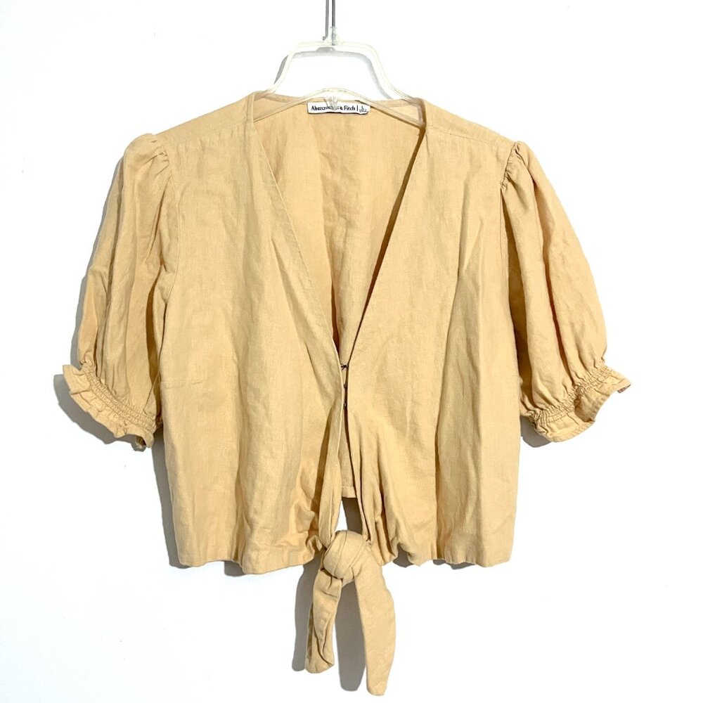 Abercrombie and Fitch Line Blend Tie Front Shirt - Picture 2 of 10